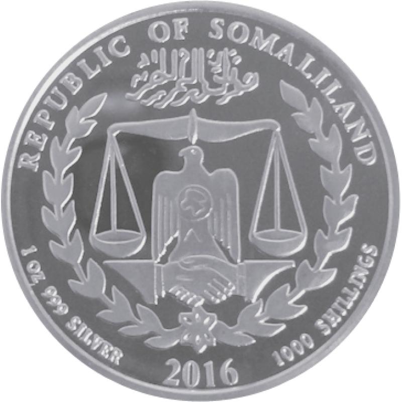 1 unce stříbrná mince Somaliland opice 2016