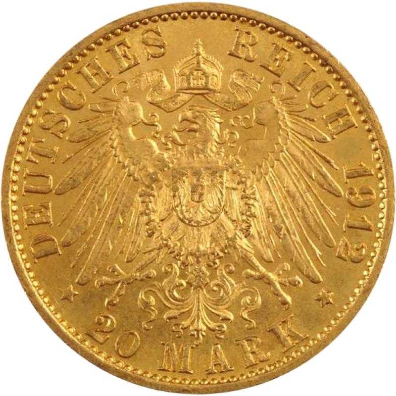 20 Mark zlatá mince Wilhelm II von Preußen 1888