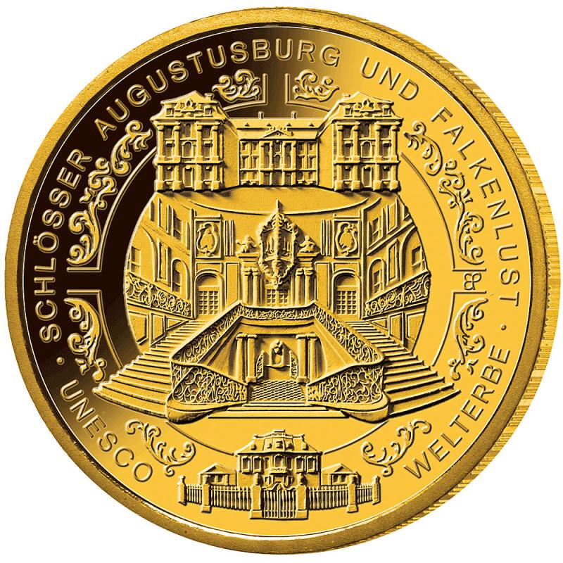1/2 unce zlatá mince - 100 Euro Schlösser Augustusburg und Falkenlust in Brühl 2018 (D)