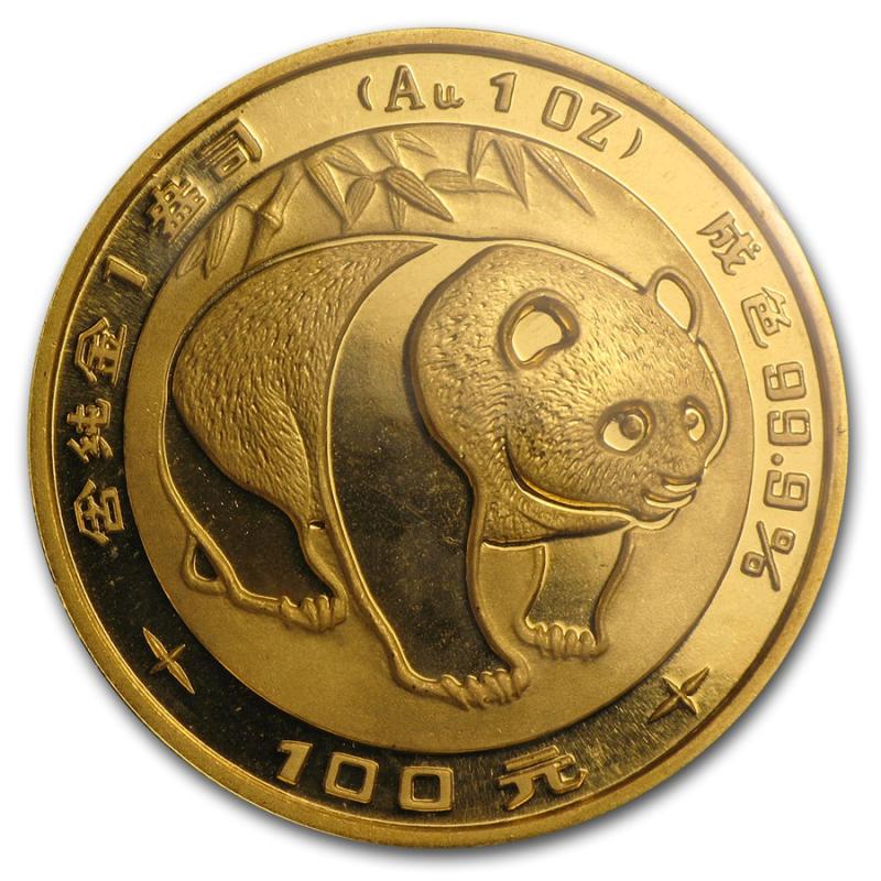 1/2 unce zlatá mince China Panda 1983