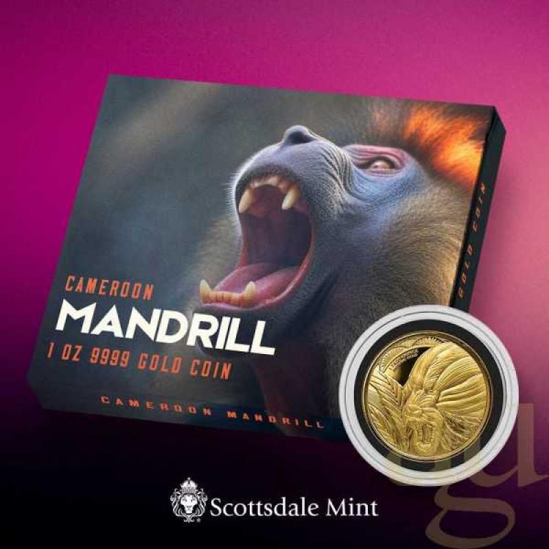 1 Unze Goldmünze Kamerun Mandrill 2022