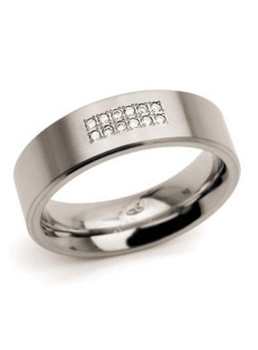 Snubný titánový prsteň BOCCIA s diamantmi 0101-18