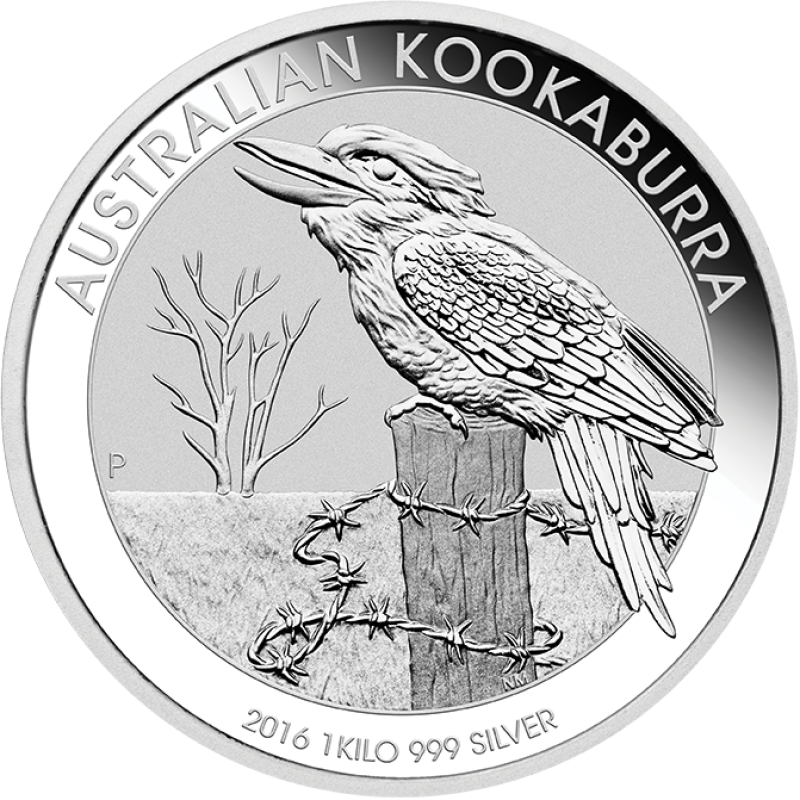 1 kilogram stříbrná mince Austrálie Kookaburra 2016