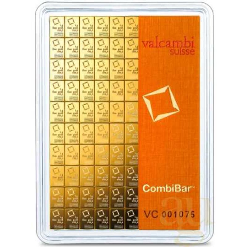 100 x 1g Gold Combibarren / Goldtafel / Tafelbarren