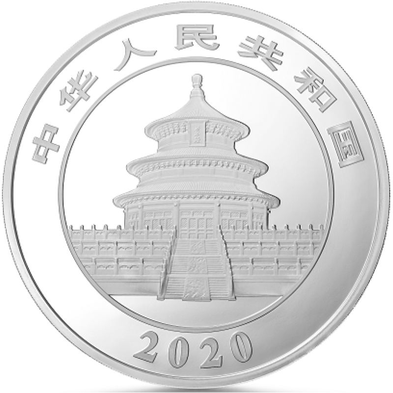 150 gramů stříbrná mince China Panda 2020 proof