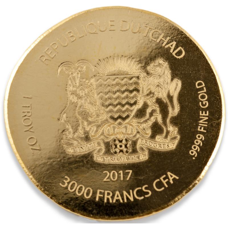 1 unce zlatá mince Čadská republika King Tut 2017