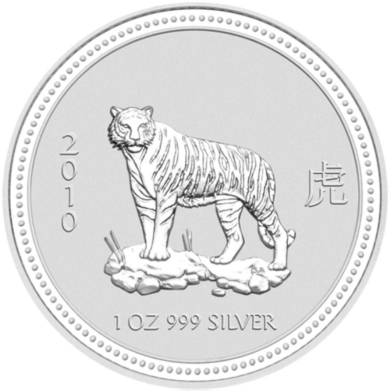 2 unce stříbrná mince Austrálie Lunar I tygr 2010