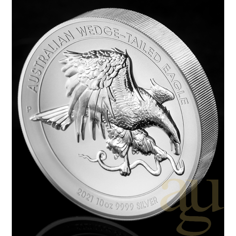 10 uncí stříbrná mince Austrálie Wedge Tailed Eagle 2021 Ultra High Relief - leštěná deska