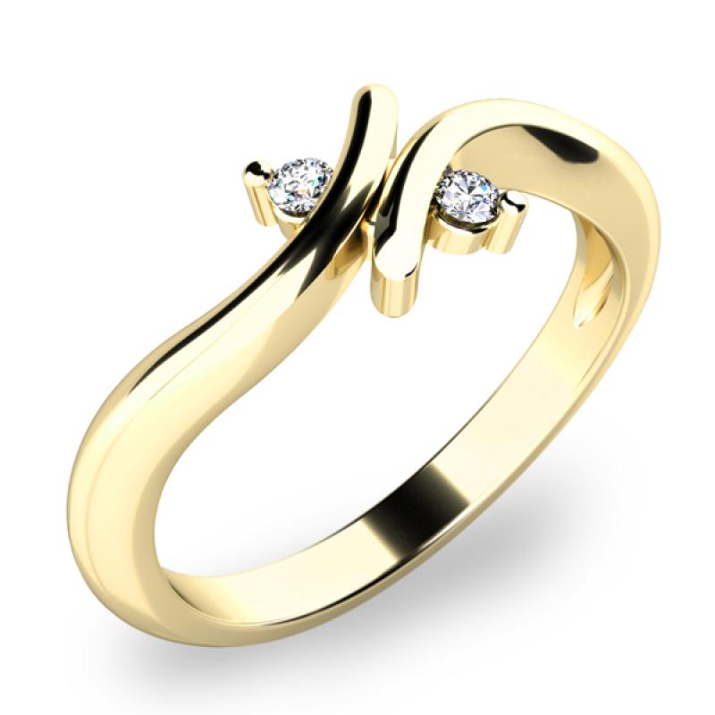 Prsten AU 585/1000 přírodní diamant 0,050 ct G/Si 1,90 gr G1085001