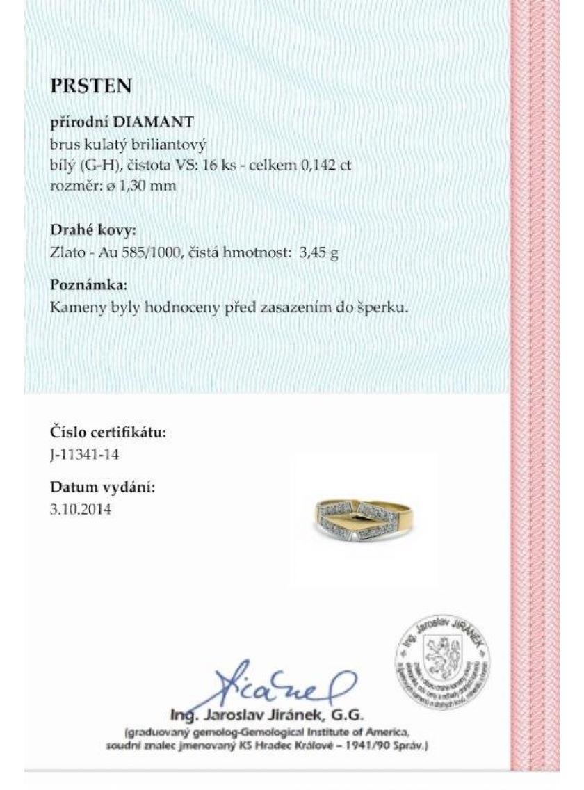 Prsteň AU 585/000 přírodní diamant OPTIMA DIAMANT 3,45gr JO1134101