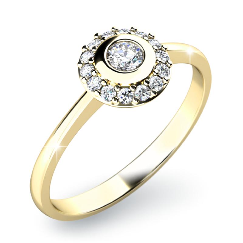 Prsten AU 585/1000 přírodní diamant 0,159 ct 1,45 g G/Si G1079901-56