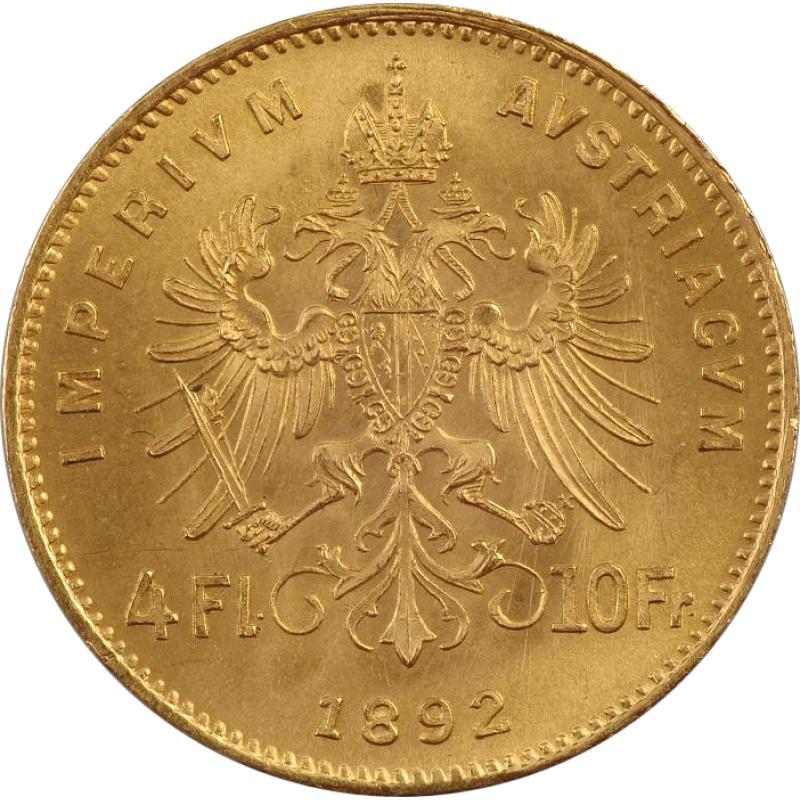 4 Florin zlatá mince Rakousko (Gulden)