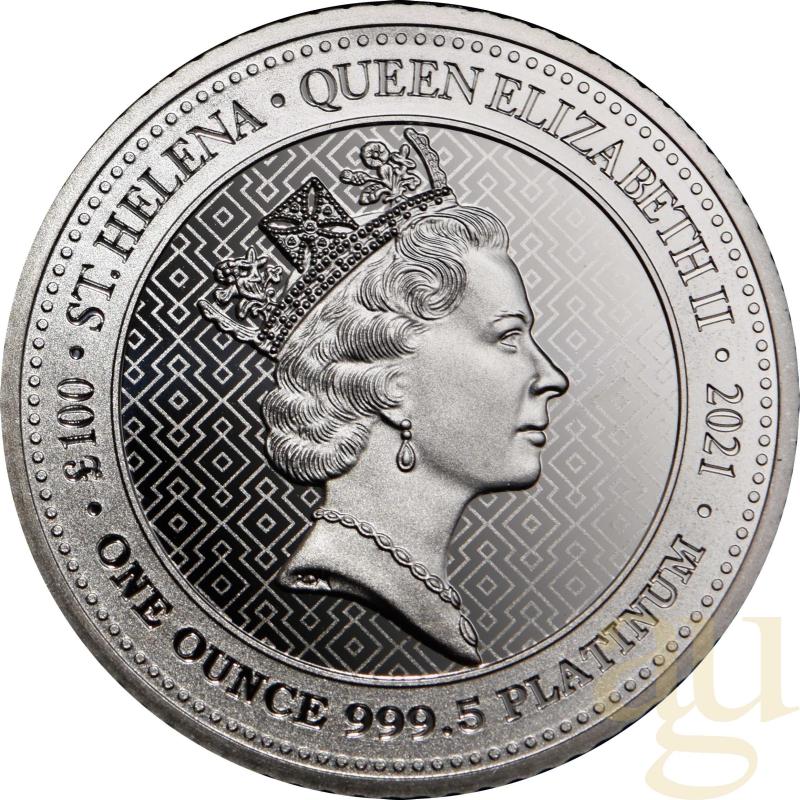 1 unce platinová mince St. Helena - The Queen´s Virtues - Victory 2021