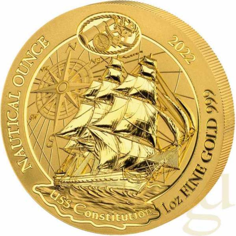 1 Unze Goldmünze Ruanda Nautical Serie - USS Constitution 2022