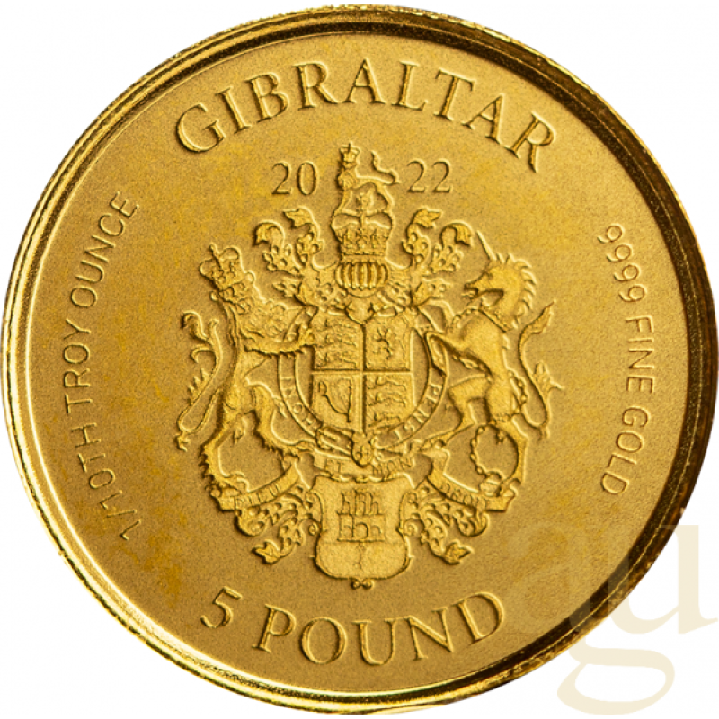 1/10 Unze Goldmünze Gibraltar Lady Justice 2022