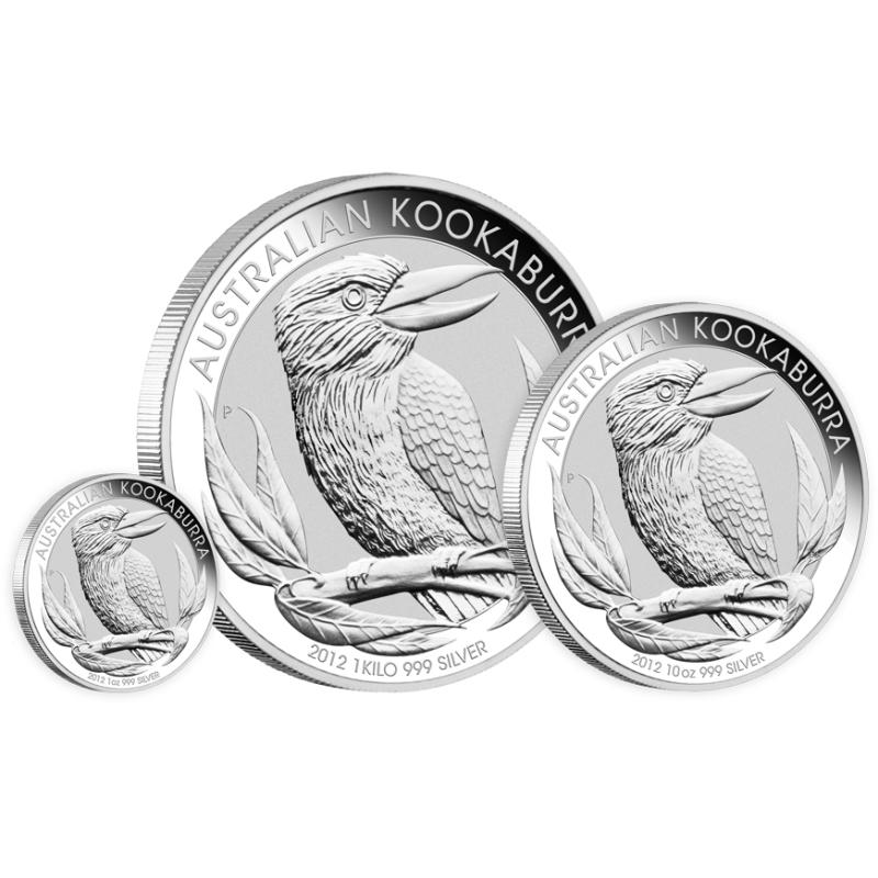 10 uncí stříbrná mince Austrálie Kookaburra 2012