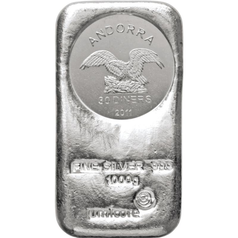 1 kilogram Silber Umicore Andorra Münzbarren