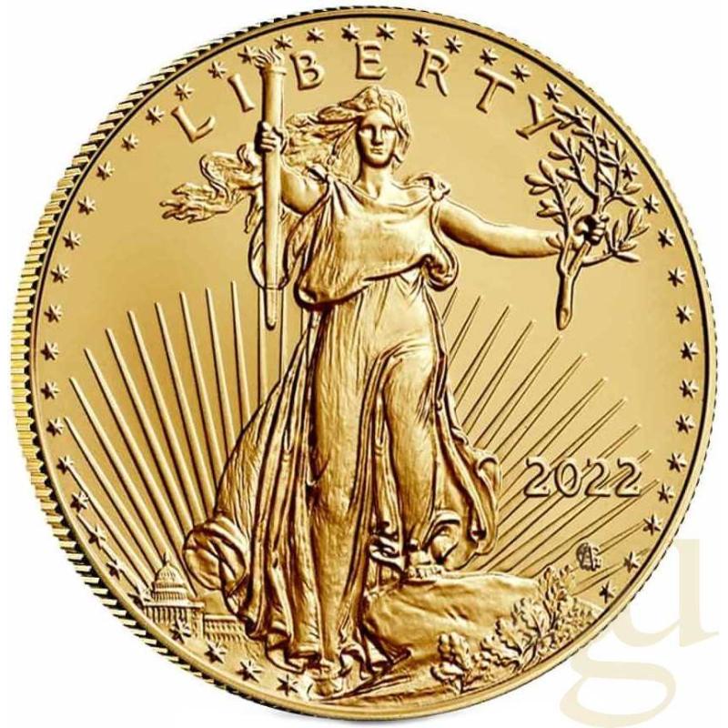 1/10 uncí zlatá mince americký orel 2022