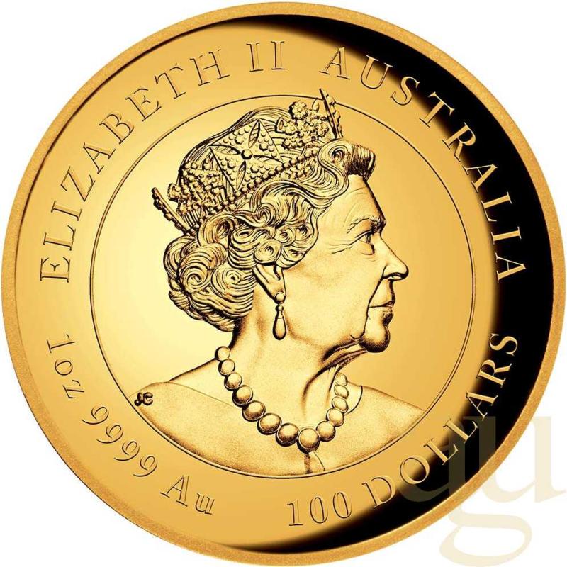 1 unce zlatá mince Austrálie Lunar III tygr 2022 - leštěná deska - High Relief