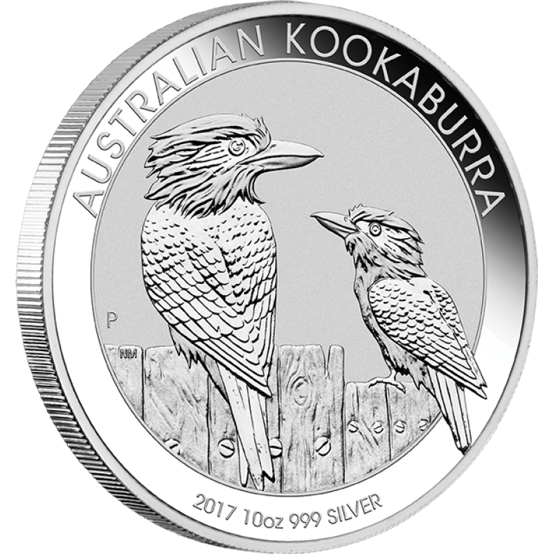 10 uncí stříbrná mince Austrálie Kookaburra 2017