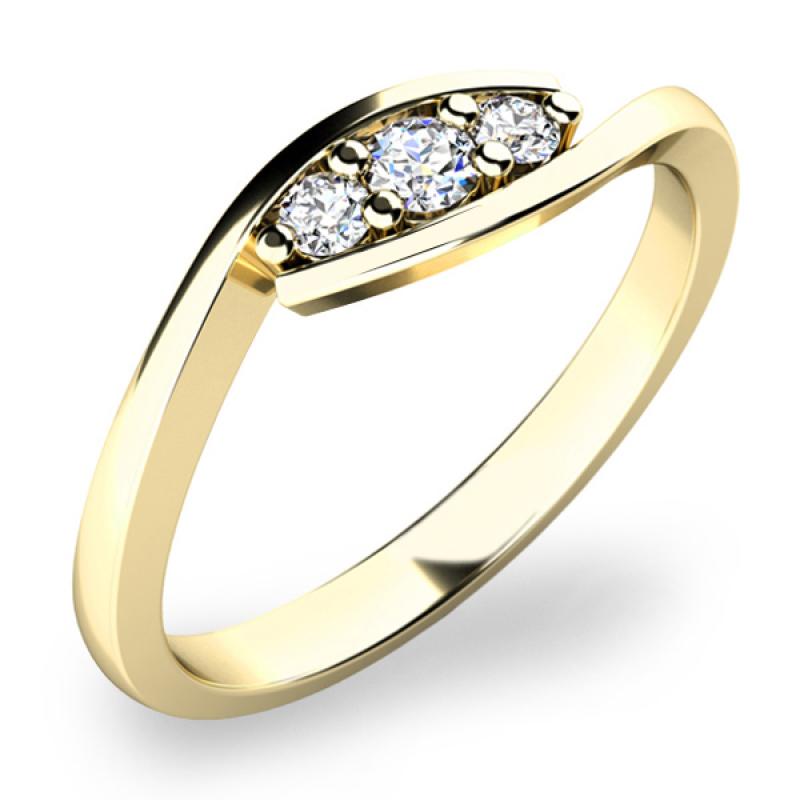 Prsten AU 585/1000 přírodní diamant 0,089 ct G/Si 1,50 g  G1084701