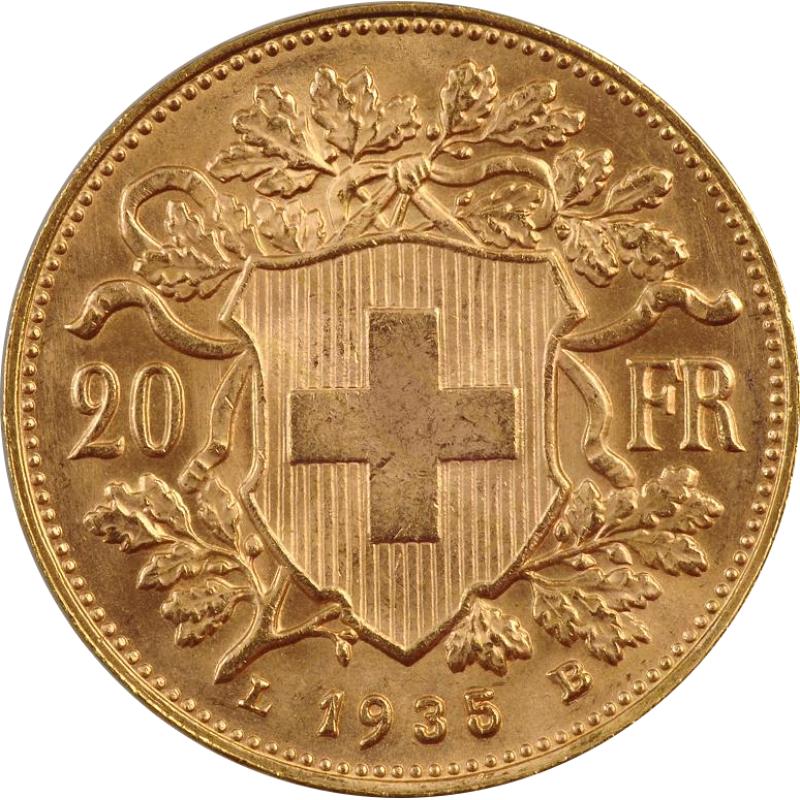 20 švýcarský Frank zlatá mince Vreneli 1909