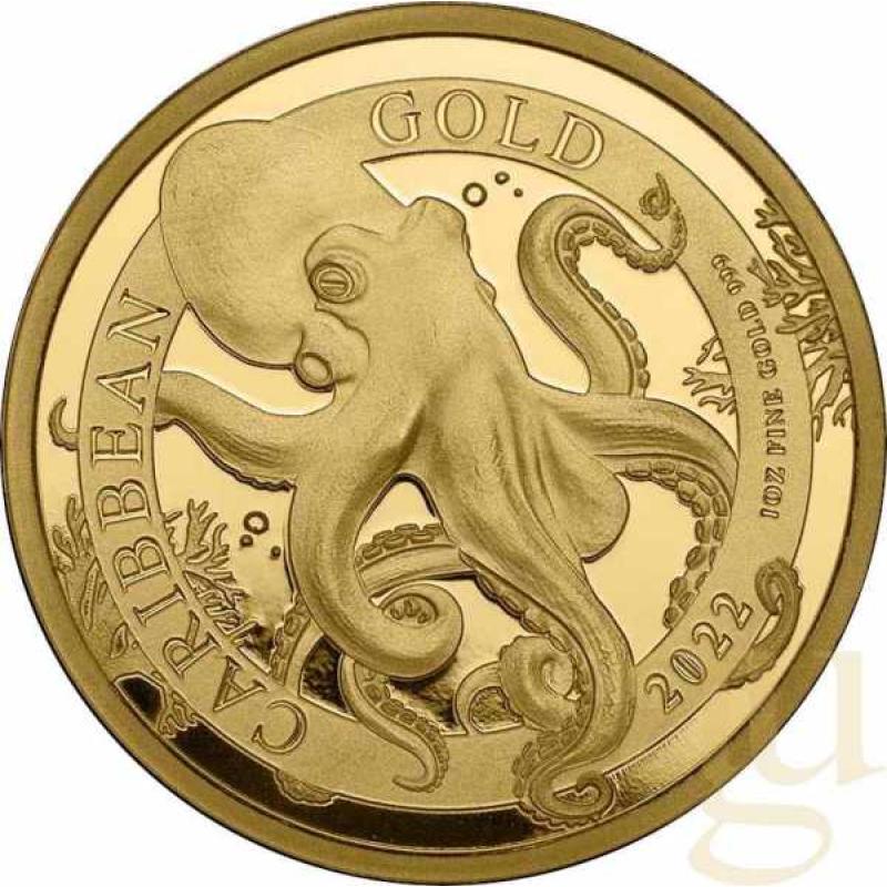 1 Unze Goldmünze Barbados Barbados Octopus 2022