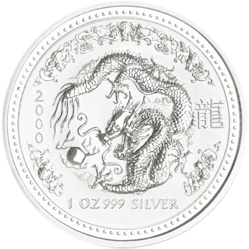 1 kilogram stříbrná mince Austrálie Lunar I drak 2000