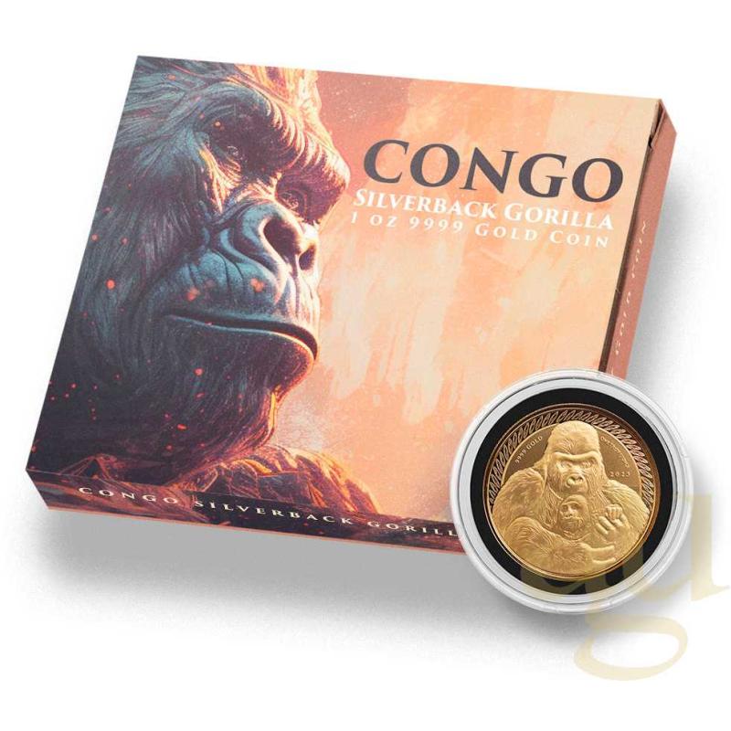 1 Unze Goldmünze Kongo Gorilla 2023