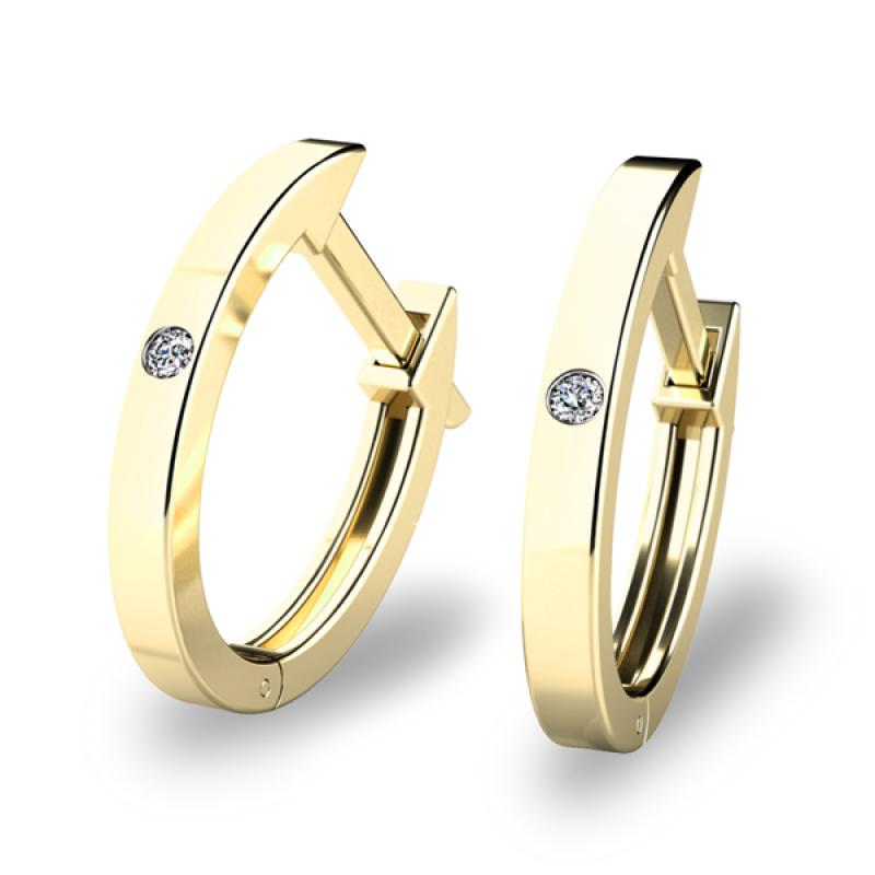 Náušnice  AU 585/1000 s diamanty 0,009 ct G/Si 1,65 gr G1086104