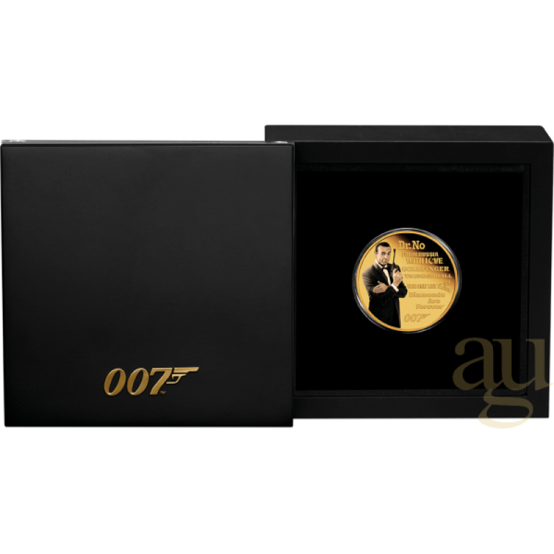 1/4 Unze Goldmünze Tuvalu James Bond 007 - Sean Connery 2022 - proof coloriert