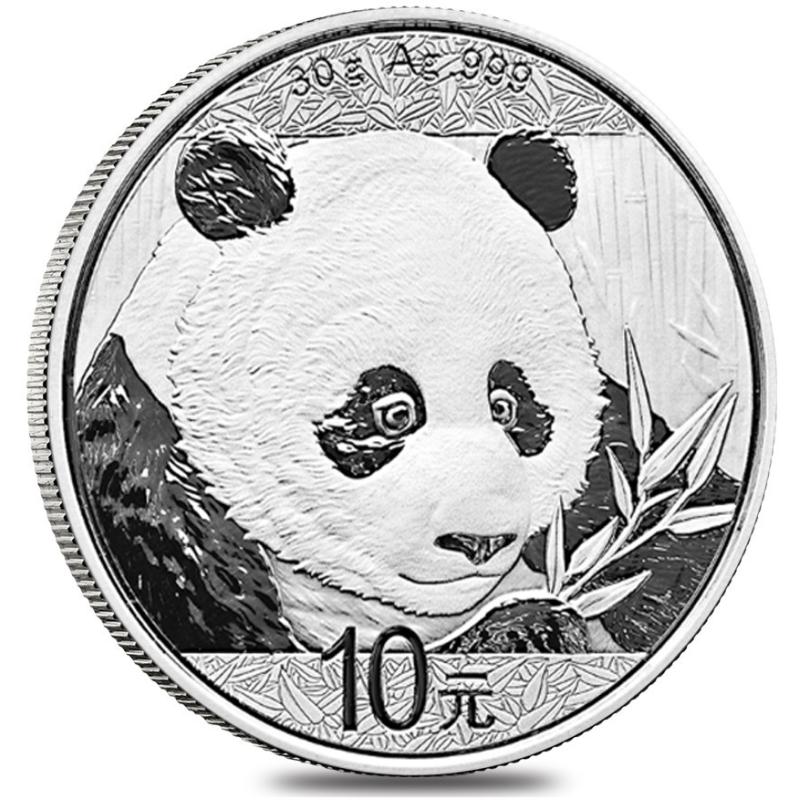 30 gramů stříbrná mince China Panda 2018