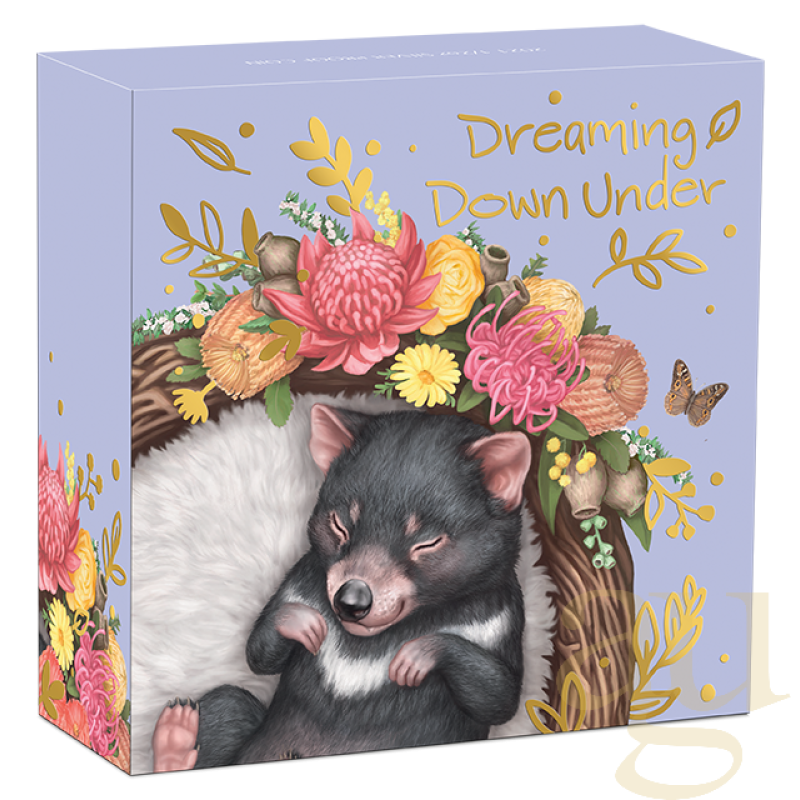 1/2 unce stříbrná mince Austrálie Dreaming Down Under - Tasmanian Devil 2021 - proof color