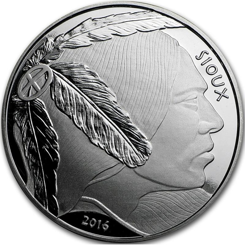 1 unce stříbrná mince Sioux Indian 2016