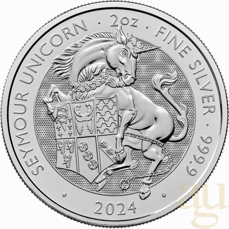 2 Unzen Silbermünze Tudor Beasts Seymour Unicorn 2024