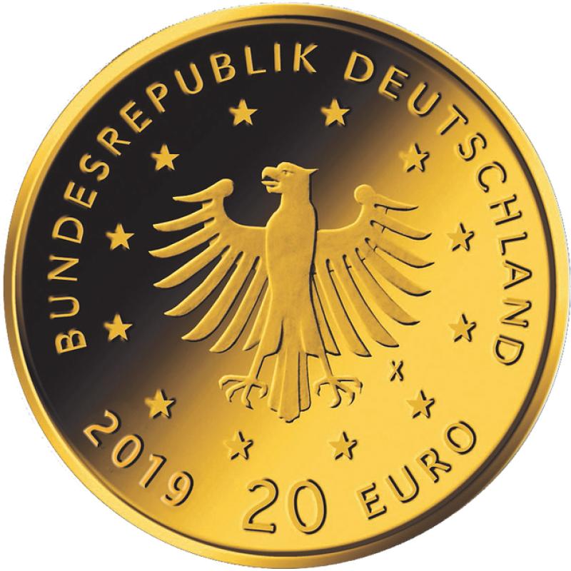 20 Euro zlatá mince Heimische Vögel - Wanderfalke 2019 (D)