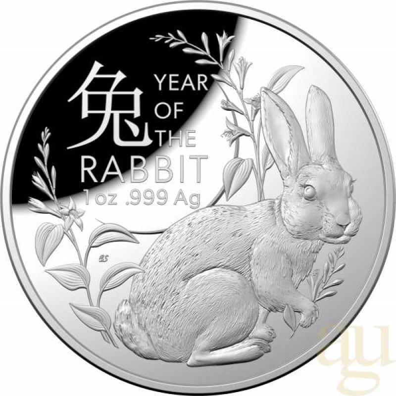 1 Unze Silbermünze Australien RAM Lunar Hase 2023 Domed - Proof