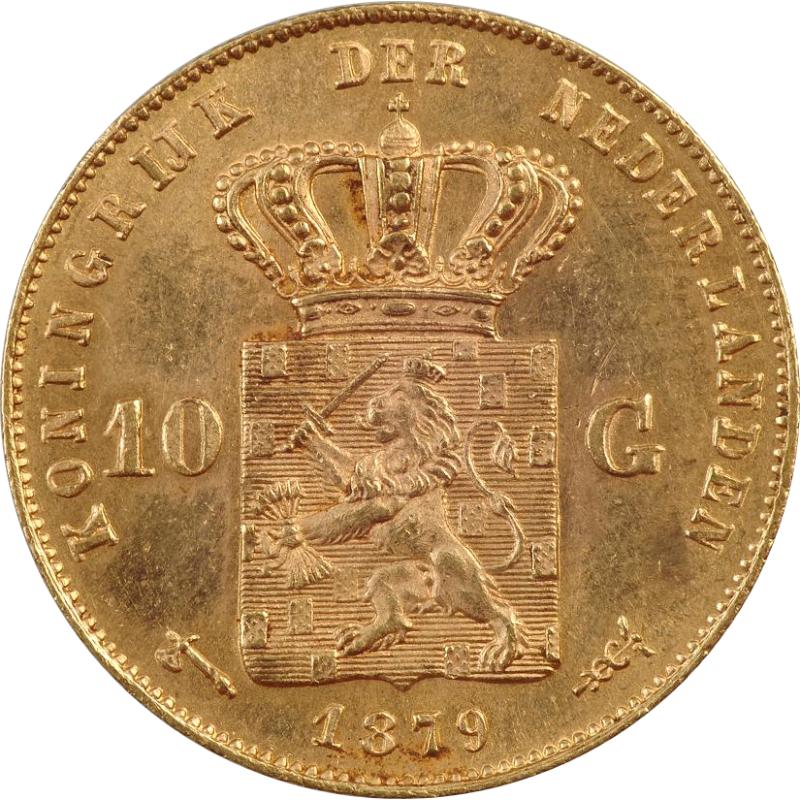 10 Gulden zlatá mince Willem III