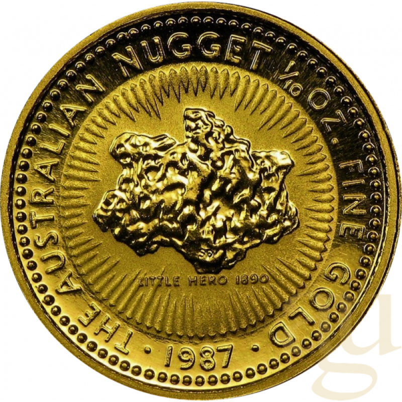 1/10 Unze Goldmünze Australien Känguru / Nugget 1987