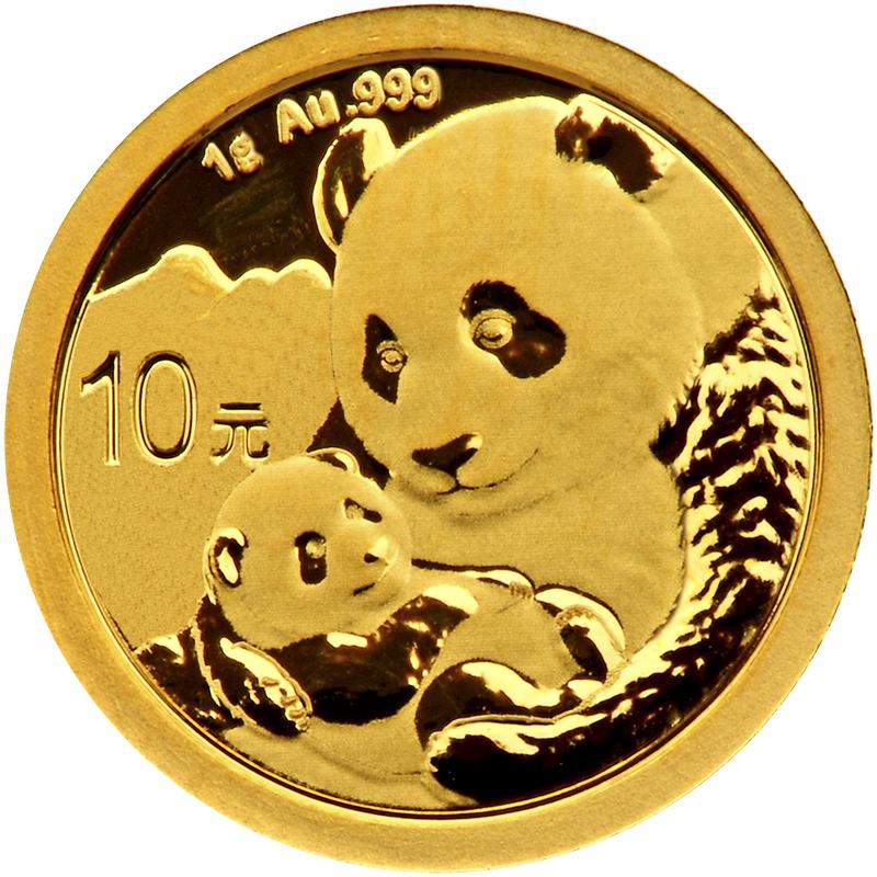 1 gramů zlatá mince China Panda 2019