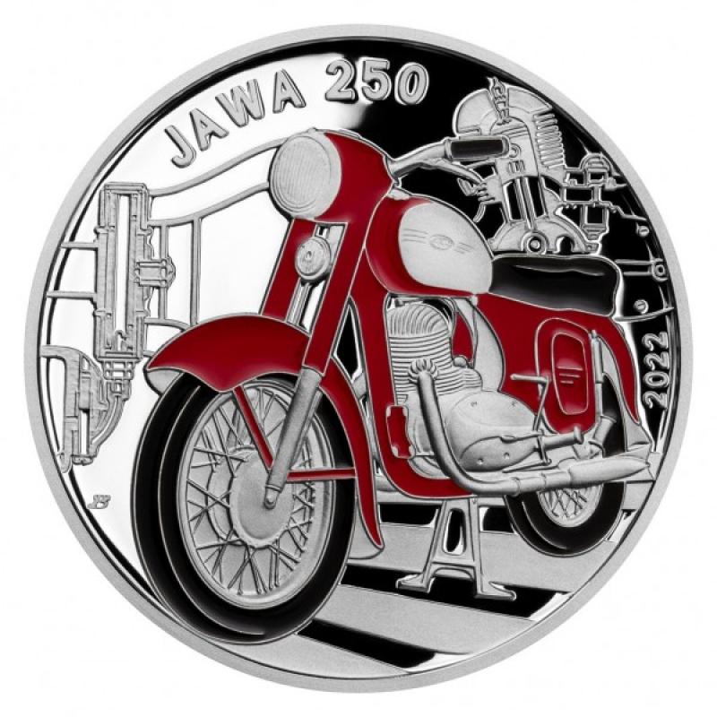 Stříbrná mince 500 Kč Motocykl Jawa 250 2022 PROOF