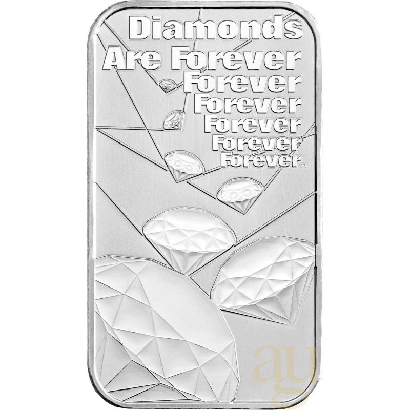 31,1 gramů stříbrný slitek The Royal Mint - James Bond 007 - Diamonds Are Forever