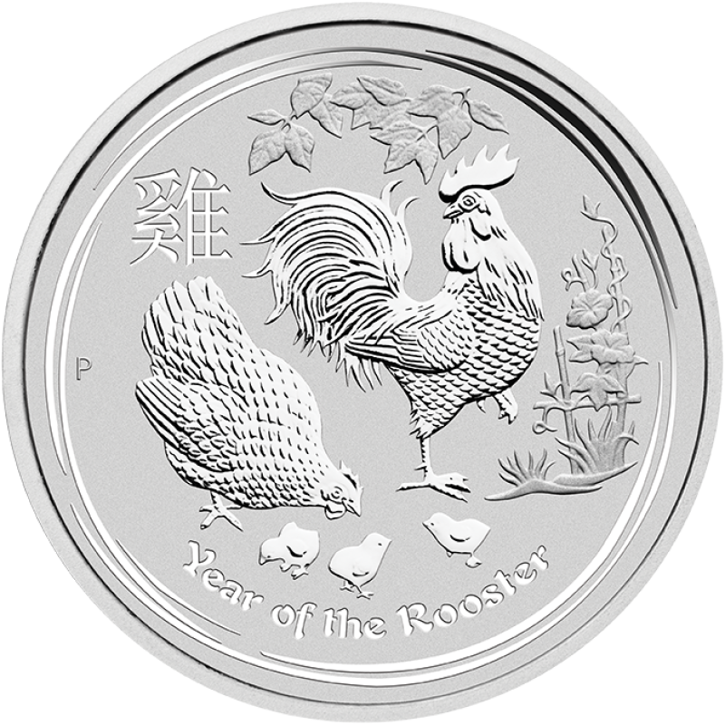 10 kilogram stříbrná mince Austrálie Lunar II kohout 2017