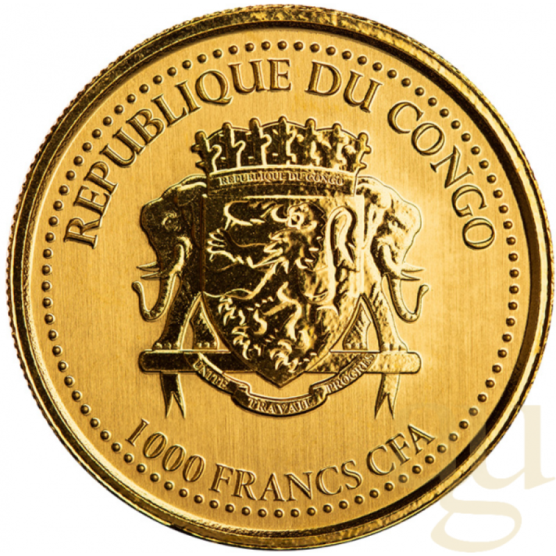 1/10 Unze Goldmünze Kongo Gorilla 2022