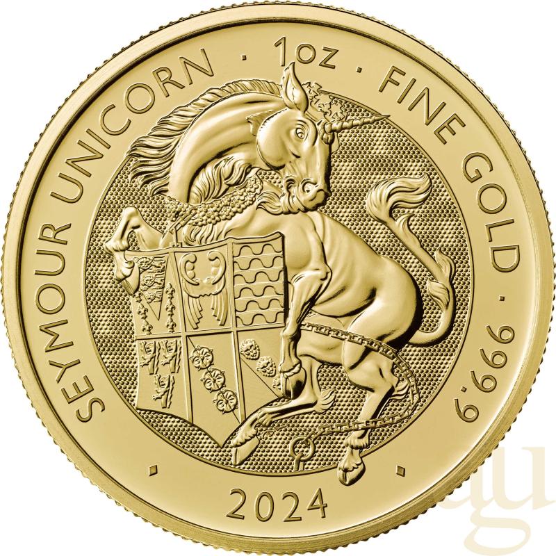 1 Unze Goldmünze Tudor Beasts Seymour Unicorn 2024