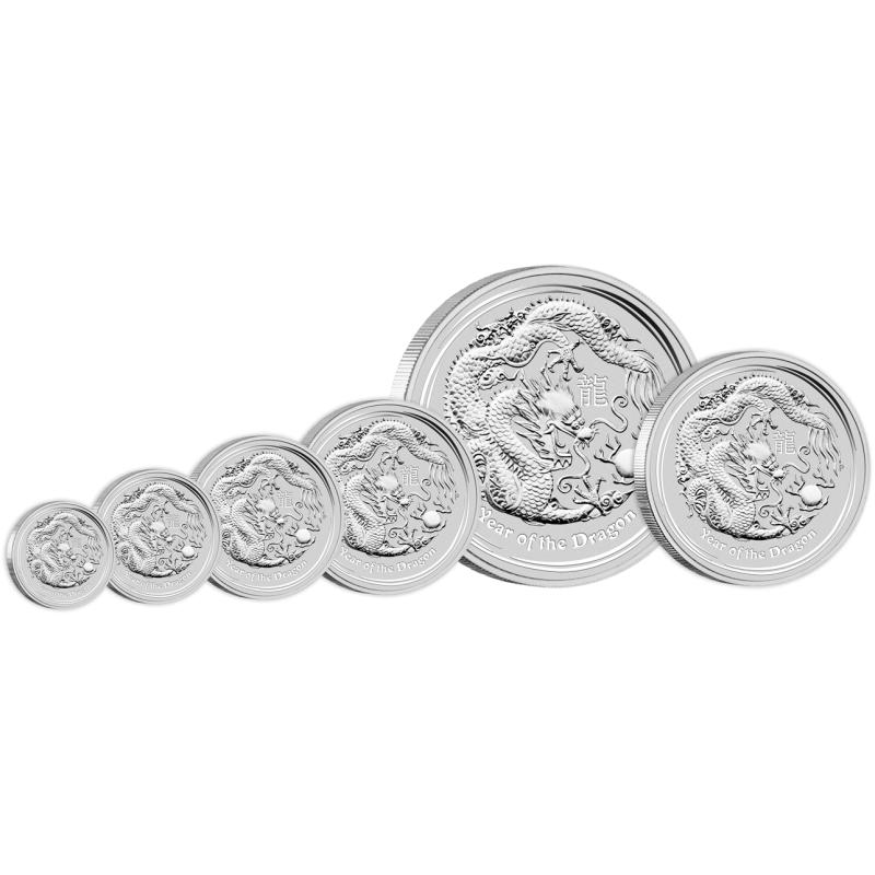1 unce stříbrná mince Austrálie Lunar II drak 2012 - Privy Mark Löwe
