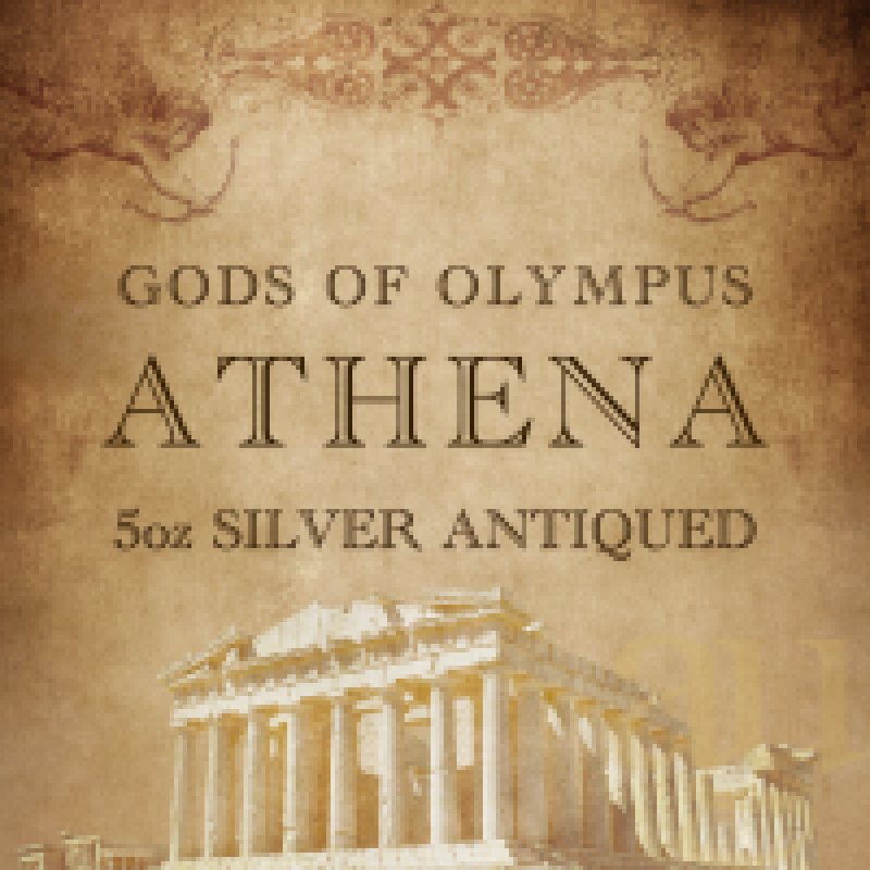 5 Unzen Silbermünze Tuvalu - Gods of Olympus - Athena 2022 Antik Finish