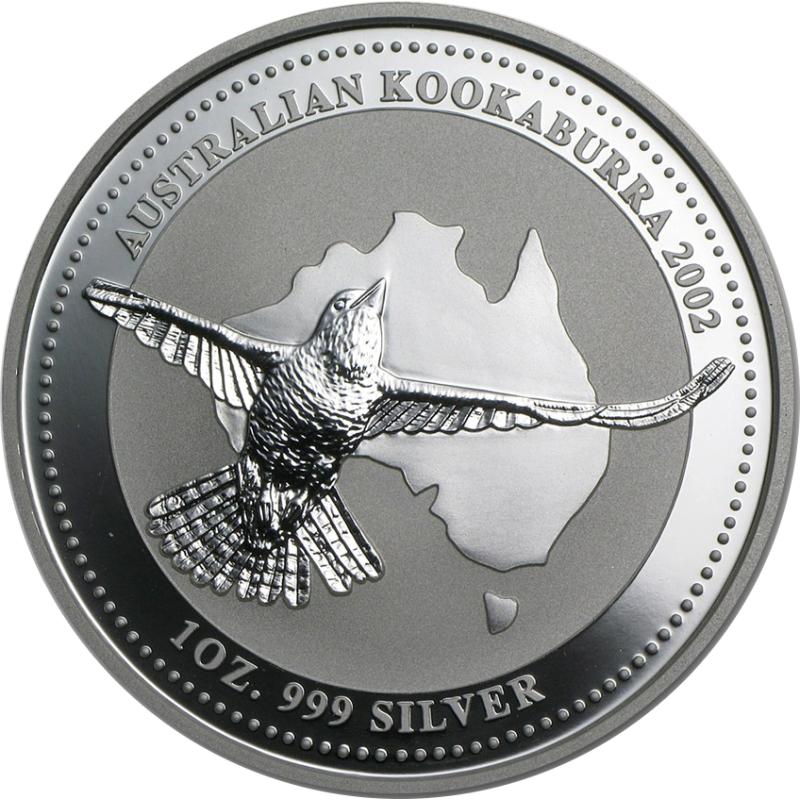 1 unce stříbrná mince Austrálie Kookaburra 2002