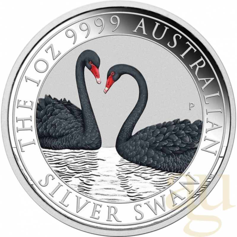 1 Unze Silbermünze Australien Schwan 2022 - coloriert