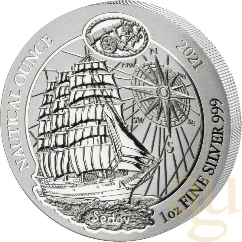 1 unce stříbrná mince Rwanda Nautical Serie - 100 Jahre Sedov 2021